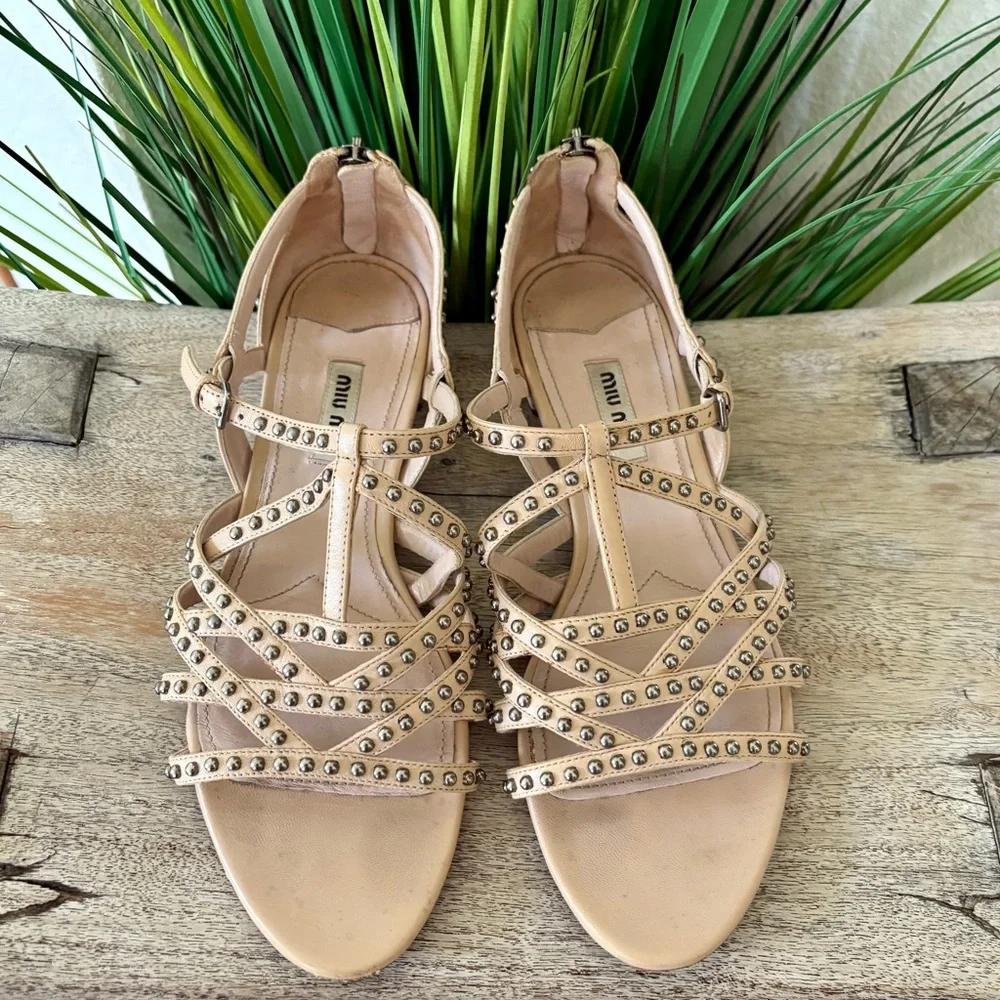 Miu Miu Studded Sandals - Picture 5 of 10